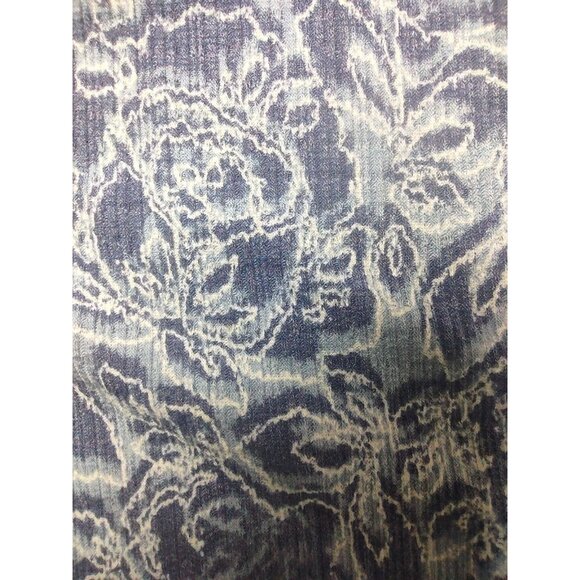 Como Vintage Blue Floral Print Blouse with 3/4 Roll-tab Sleeves Size XL NWT - Picture 11 of 11